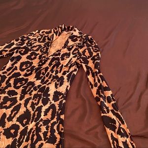 Animal print wrap around dress
